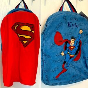 NWT Pottery Barn Kids Superman Caped backpack discontinued